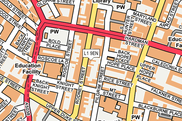 L1 9EN map - OS OpenMap – Local (Ordnance Survey)