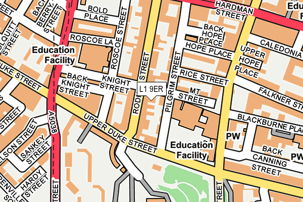 L1 9ER map - OS OpenMap – Local (Ordnance Survey)
