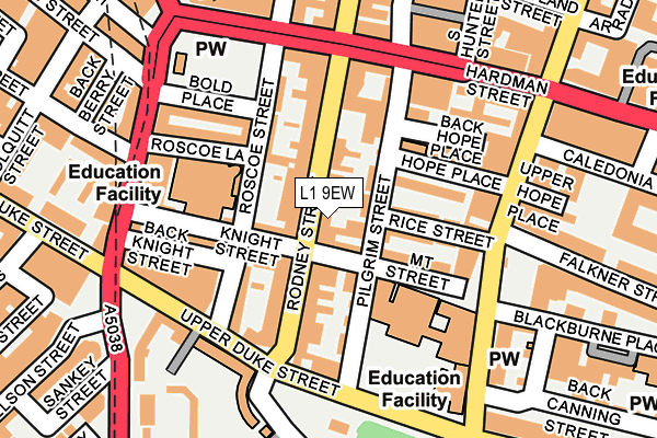 L1 9EW map - OS OpenMap – Local (Ordnance Survey)