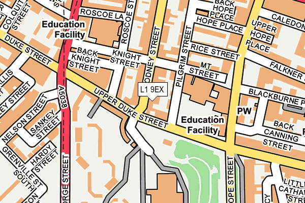 L1 9EX map - OS OpenMap – Local (Ordnance Survey)