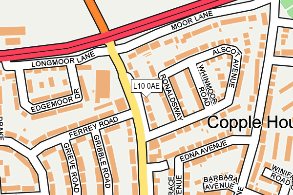 L10 0AE map - OS OpenMap – Local (Ordnance Survey)