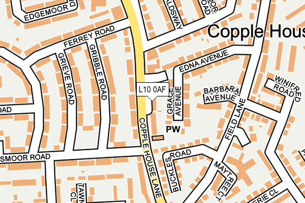 L10 0AF map - OS OpenMap – Local (Ordnance Survey)
