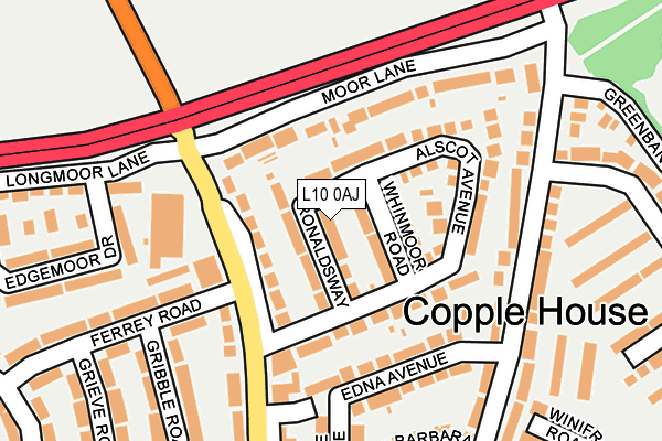 L10 0AJ map - OS OpenMap – Local (Ordnance Survey)