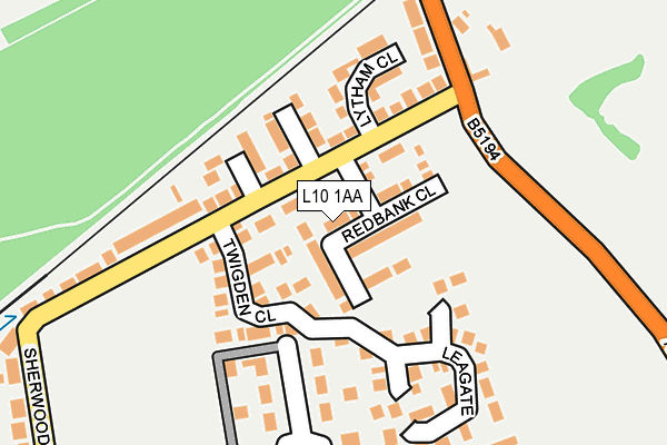 L10 1AA map - OS OpenMap – Local (Ordnance Survey)
