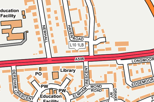 L10 1LB map - OS OpenMap – Local (Ordnance Survey)