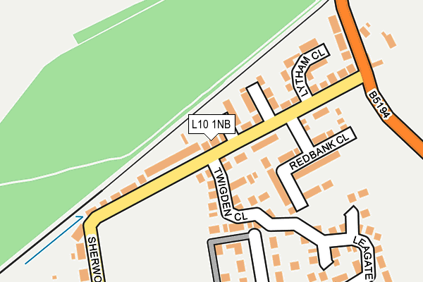 L10 1NB map - OS OpenMap – Local (Ordnance Survey)