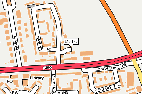L10 1NJ map - OS OpenMap – Local (Ordnance Survey)