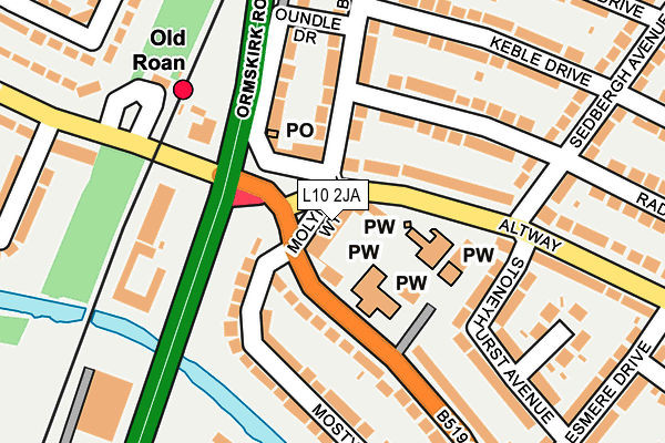 L10 2JA map - OS OpenMap – Local (Ordnance Survey)