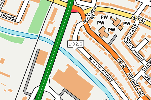 L10 2JG map - OS OpenMap – Local (Ordnance Survey)