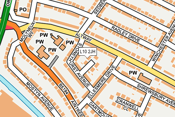 L10 2JH map - OS OpenMap – Local (Ordnance Survey)