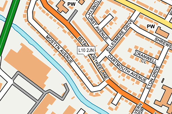 L10 2JN map - OS OpenMap – Local (Ordnance Survey)