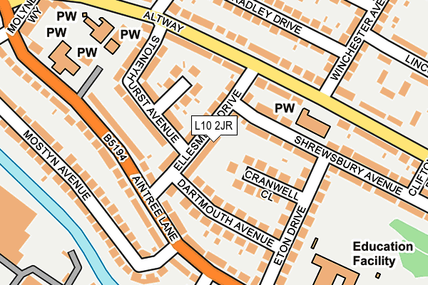 L10 2JR map - OS OpenMap – Local (Ordnance Survey)