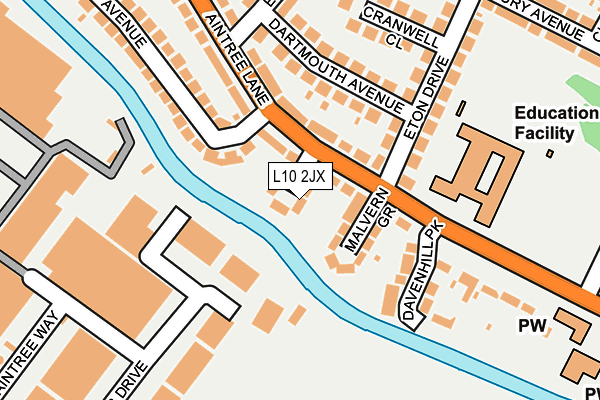 L10 2JX map - OS OpenMap – Local (Ordnance Survey)