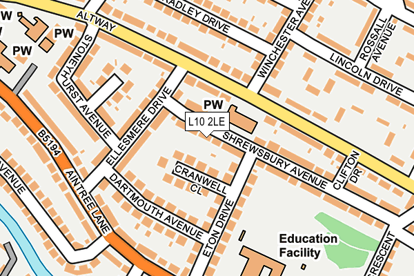 L10 2LE map - OS OpenMap – Local (Ordnance Survey)