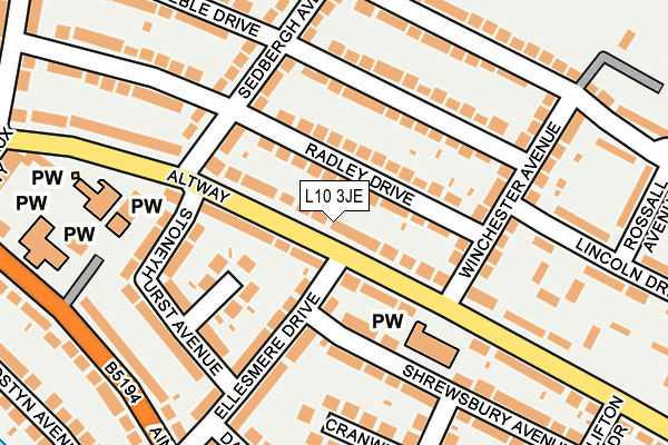 L10 3JE map - OS OpenMap – Local (Ordnance Survey)