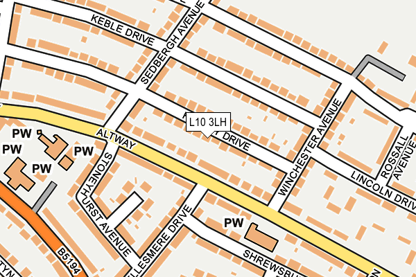 L10 3LH map - OS OpenMap – Local (Ordnance Survey)