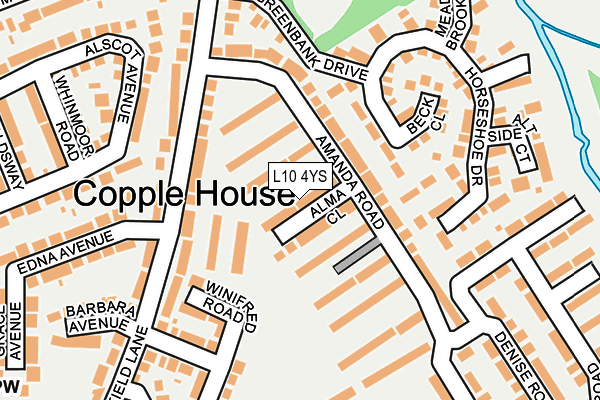 L10 4YS map - OS OpenMap – Local (Ordnance Survey)