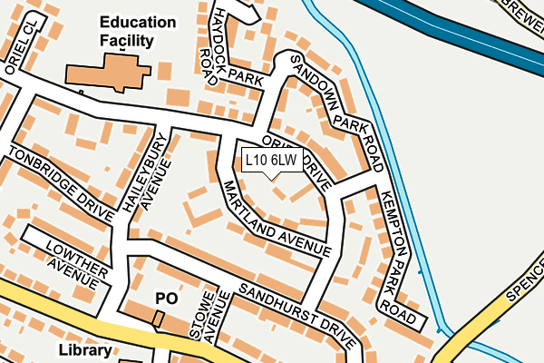 L10 6LW map - OS OpenMap – Local (Ordnance Survey)