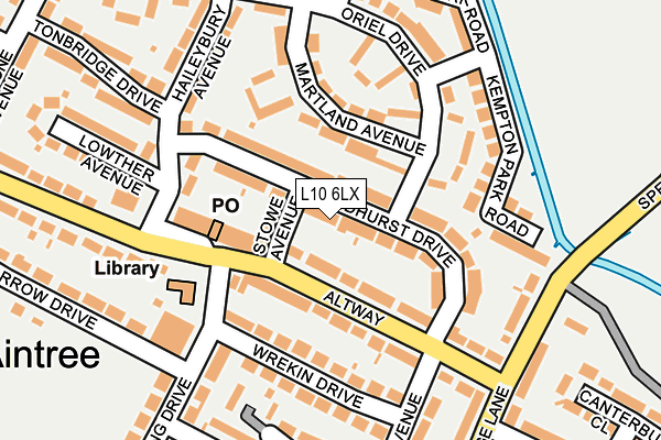 L10 6LX map - OS OpenMap – Local (Ordnance Survey)