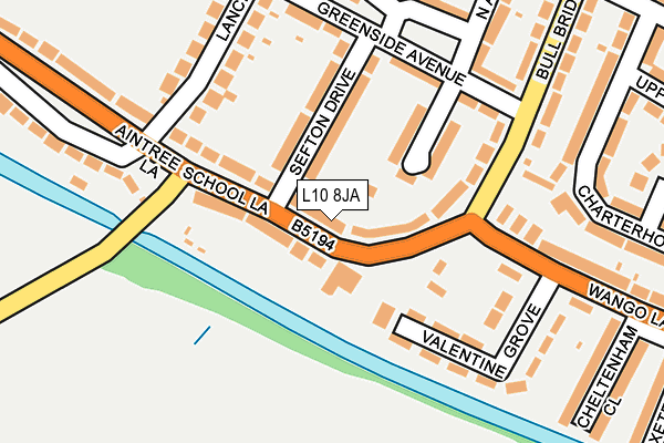 L10 8JA map - OS OpenMap – Local (Ordnance Survey)