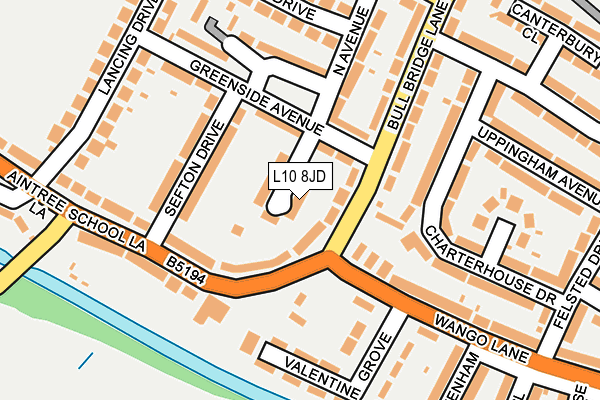 L10 8JD map - OS OpenMap – Local (Ordnance Survey)