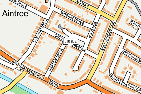 L10 8JE map - OS OpenMap – Local (Ordnance Survey)