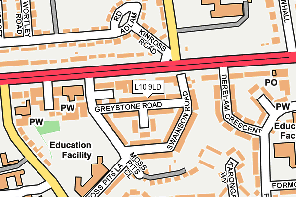 L10 9LD map - OS OpenMap – Local (Ordnance Survey)