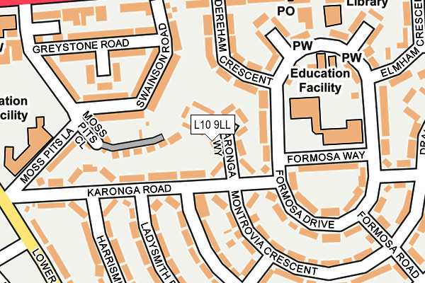 L10 9LL map - OS OpenMap – Local (Ordnance Survey)