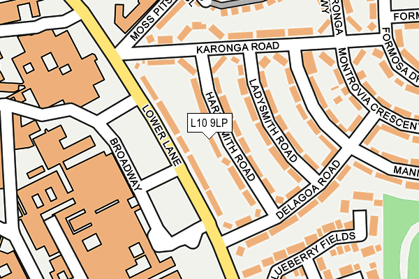 L10 9LP map - OS OpenMap – Local (Ordnance Survey)