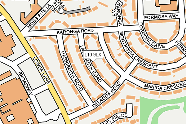L10 9LX map - OS OpenMap – Local (Ordnance Survey)