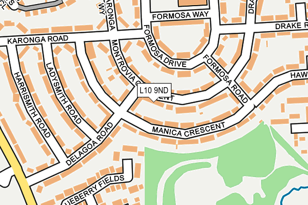 L10 9ND map - OS OpenMap – Local (Ordnance Survey)