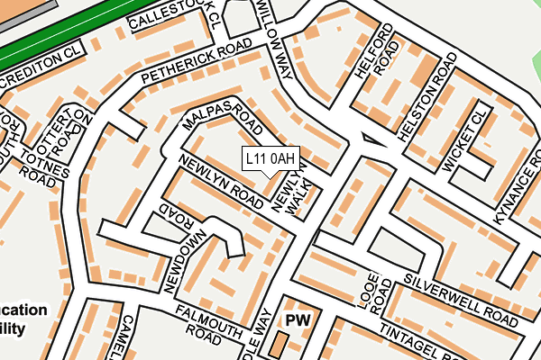 L11 0AH map - OS OpenMap – Local (Ordnance Survey)