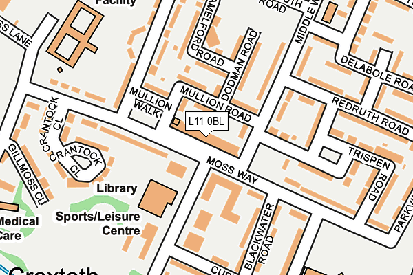 L11 0BL map - OS OpenMap – Local (Ordnance Survey)