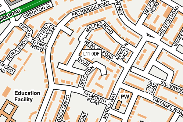 L11 0DF map - OS OpenMap – Local (Ordnance Survey)