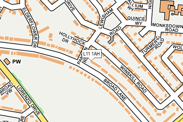 L11 1AH map - OS OpenMap – Local (Ordnance Survey)