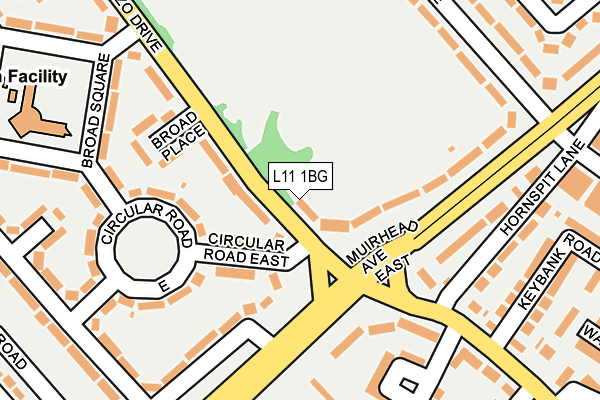 L11 1BG map - OS OpenMap – Local (Ordnance Survey)