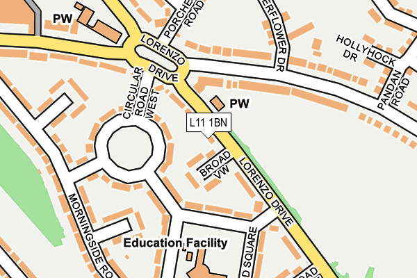 L11 1BN map - OS OpenMap – Local (Ordnance Survey)