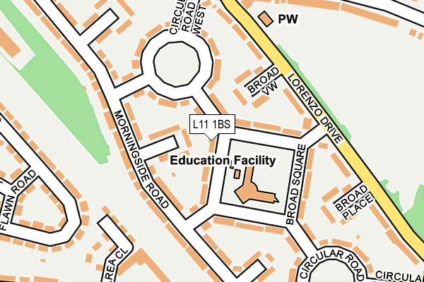L11 1BS map - OS OpenMap – Local (Ordnance Survey)