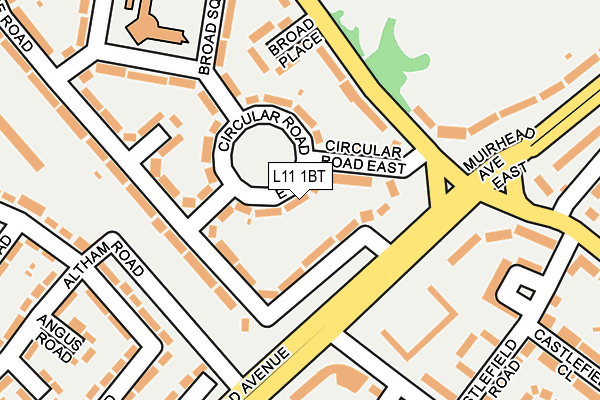 L11 1BT map - OS OpenMap – Local (Ordnance Survey)