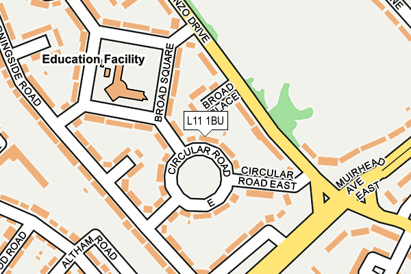 L11 1BU map - OS OpenMap – Local (Ordnance Survey)