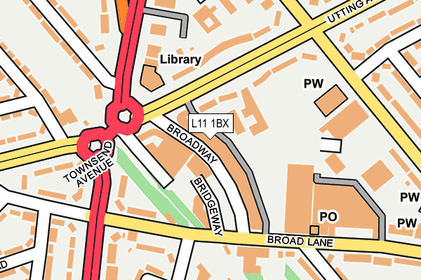 L11 1BX map - OS OpenMap – Local (Ordnance Survey)