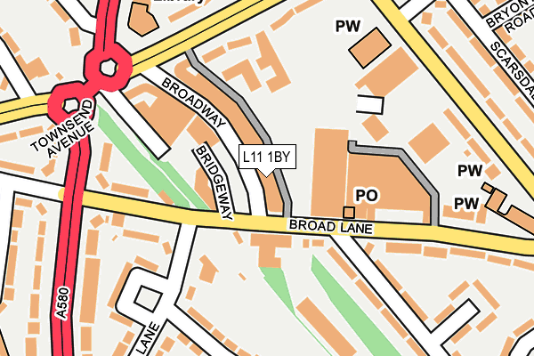 L11 1BY map - OS OpenMap – Local (Ordnance Survey)