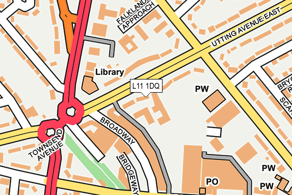 L11 1DQ map - OS OpenMap – Local (Ordnance Survey)