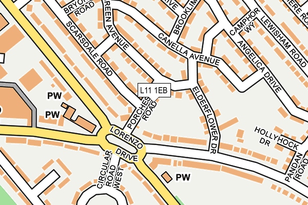 L11 1EB map - OS OpenMap – Local (Ordnance Survey)