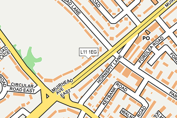 L11 1EG map - OS OpenMap – Local (Ordnance Survey)