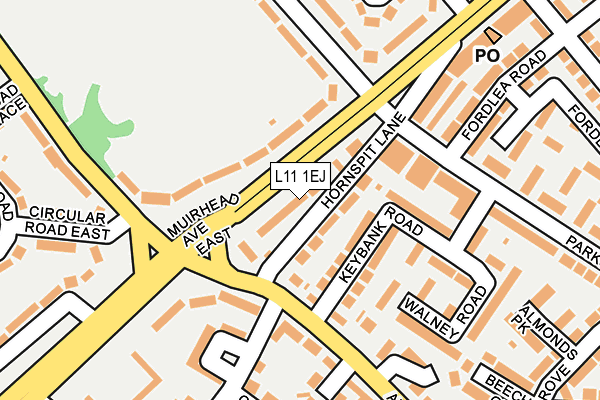 L11 1EJ map - OS OpenMap – Local (Ordnance Survey)