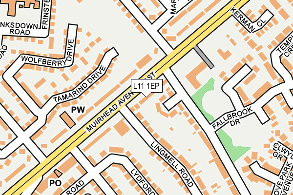 L11 1EP map - OS OpenMap – Local (Ordnance Survey)