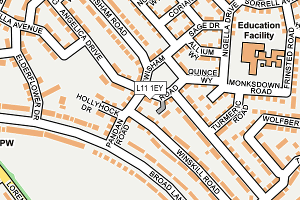 L11 1EY map - OS OpenMap – Local (Ordnance Survey)