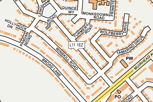L11 1EZ map - OS OpenMap – Local (Ordnance Survey)