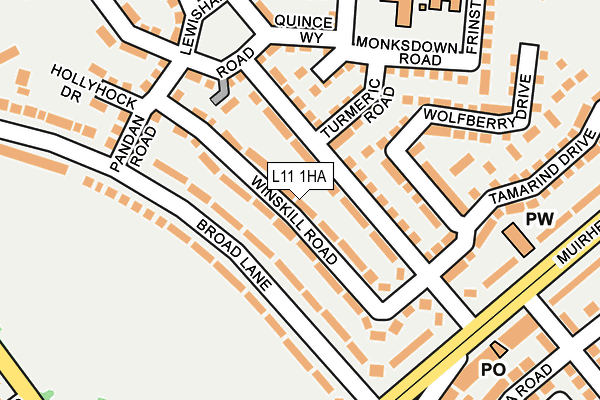 L11 1HA map - OS OpenMap – Local (Ordnance Survey)